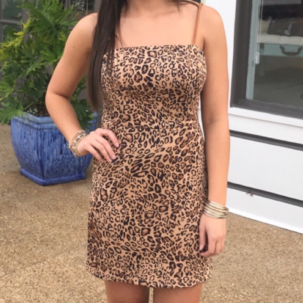 She & Sky Suede Leopard Print Dress